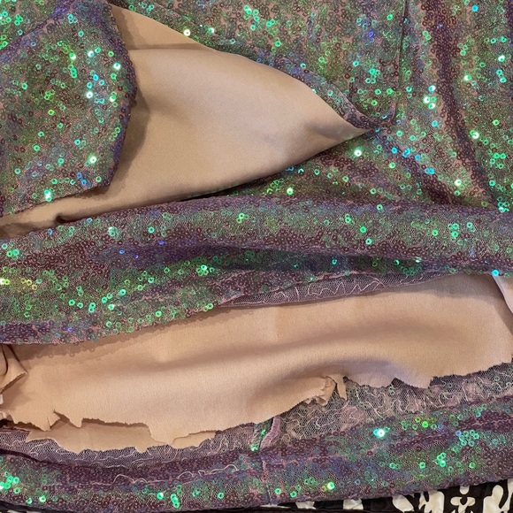 Lulus Hilario Iridescent Sequin Bodycon Mini Dress Size Small - Picture 10 of 11